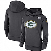Women Green Bay Packers Anthracite Nike Crucial Catch Performance Hoodie,baseball caps,new era cap wholesale,wholesale hats